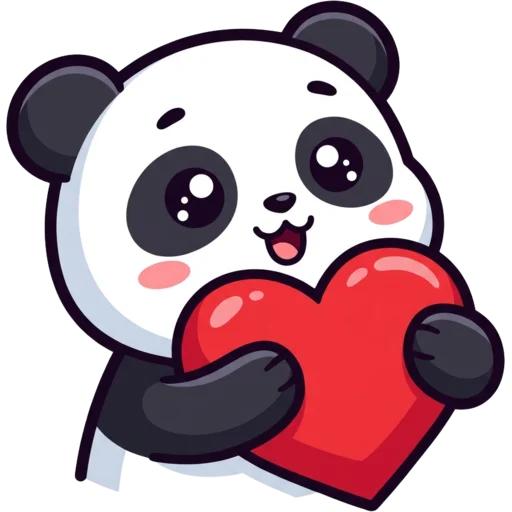 Panda with heart emote